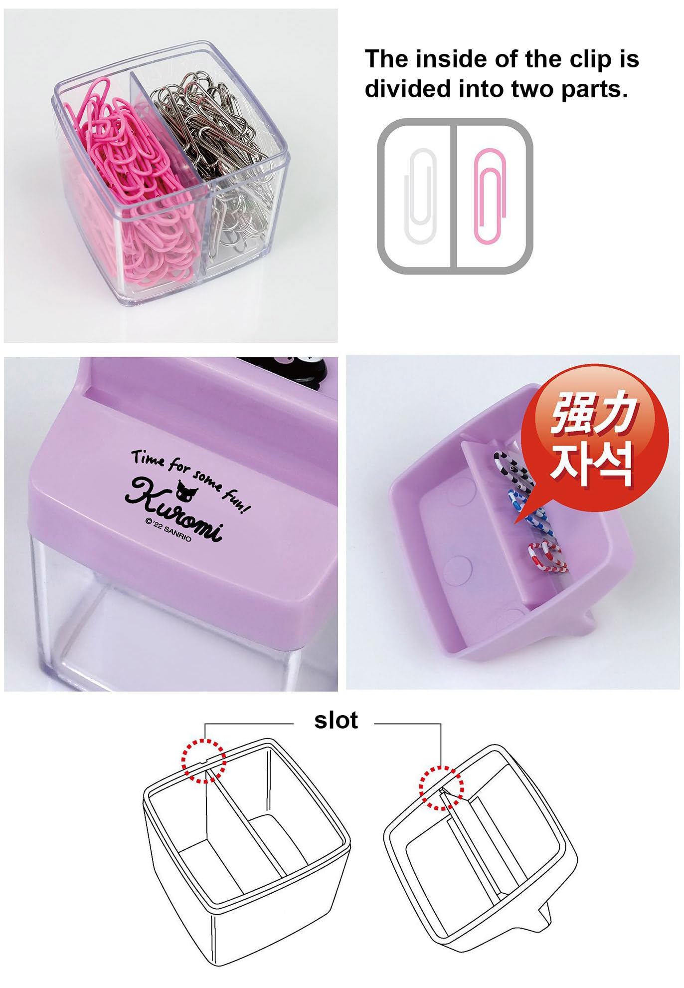 Amazon.com: LENITH Cute Animal Faced Kuromi Paper Clip Dispenser